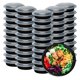 thumbnail image 1 of Recipientes para preparar comidas con tapa hermética, sin BPA, reutilizables, de plástico, 713 ml, redondos, negros/transparentes, 50 unidades, 1 of 7