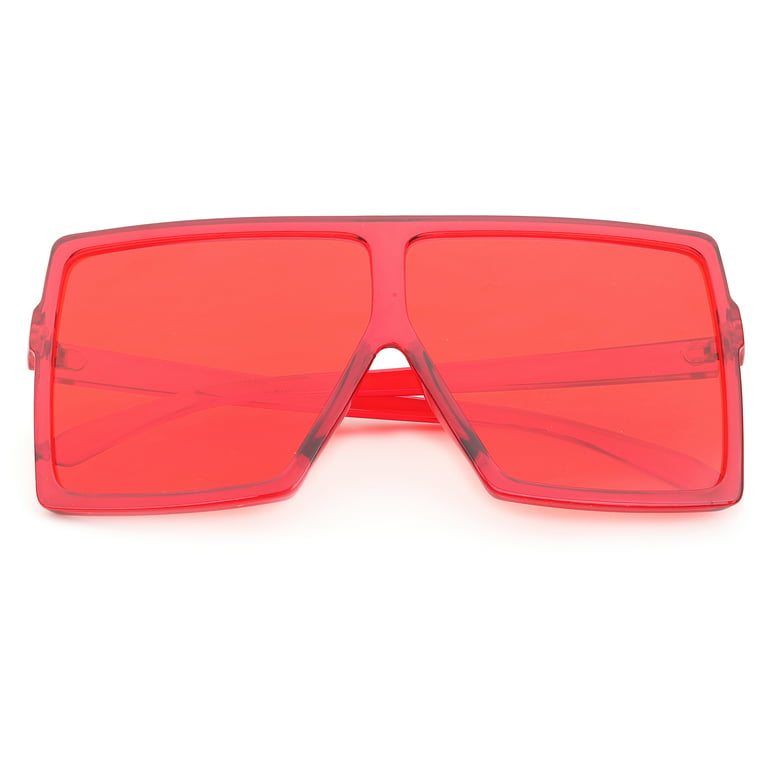 Oversized Square Flat Top Sunglasses Large Women Ladies Big Frame Eyewrar  UV400