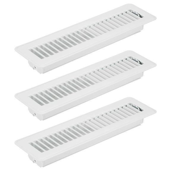 Uxcell 12 x 2 Inch Floor Register, 3pcs Heavy Duty Air Vent Cover Adjustable Floor Grates, White