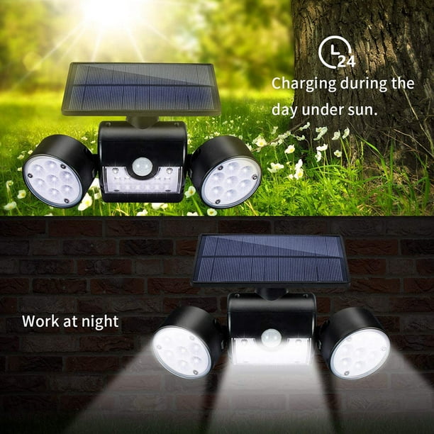 Spot LED solaire avec détecteur de mouvement, avec un angle de détection de  120°, Étanche, 9,7 x 5,1 x 12,4 cm acheter en ligne à bas prix