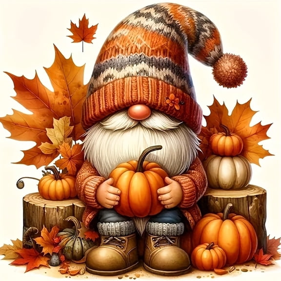 BYGFHLYW Diamond Art Painting Kits for Adults,Autumn Dwarf Pumpkin 5D Diamond Painting Dots Art Kits for Adults Beginner, DIY Full Round Gem Crystal Art Paint by Diamond, Home Wall Decor 14x 14 in