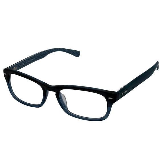 Police Mens Eyeglass Optical Frame Plastic Rectangle Blue Fade V1697M G32M. 53mm