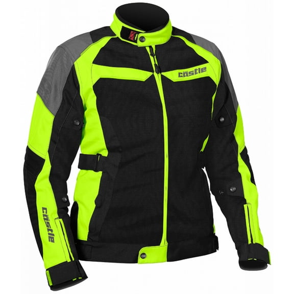 Castle Passion Air Womens Motorcycle Jacket Hi-Vis Yellow/Black LG