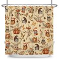 thumbnail image 6 of Nanqianyi Autumn Waterproof Shower Curtain,Kids Bath Polyester Curtain Set With Hooks,72 x 84 Inch,Cartoon Woodland Animals Decor, 6 of 7