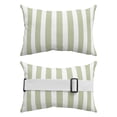 thumbnail image 2 of Pack of 4 Outdoor Lumbar Pillow Covers 11x16 Inch, Sage Green Striped Waterproof Throw Pillow Covers Set, Modern Farmhouse Sage Green White Stripes Decorative Cushion Cases for Patio Porch Car, 2 of 7