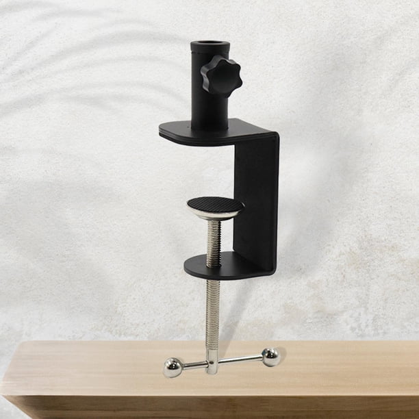 Abrazadera de montaje en mesa, resistente, resistente, duradero, práctico, profesional, estable, brazo, soporte para micrófono, cámaras, lámpara de Negro shamjiam Abrazadera de montaje en escritorio