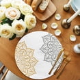 thumbnail image 2 of Boho Gray Beige Floral Round 15 Inch Placemats Set of 4, Retro Abstract Art Flowers HeatResistant Non Slip Place Mats for Dining Table, Wipeable Braided Kitchen Table Mats for Housewarming, 2 of 9