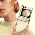 thumbnail image 7 of Compatible Clear Case for Samsung Galaxy Z Flip 5 Phone Case with Hinge Protection,Full Coverage Luxury Transparent Plating PC Thin Case Cover for Samsung Galaxy Z Flip 5 5g Case Champagne Gold, 7 of 7