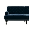 DHP Ruby Upholstered Futon, Convertible Sofa Bed & Couch, Blue Velvet