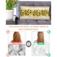 thumbnail image 4 of Sunflower Brown Satin Pillowcase for Hair and Skin with Zipper, Soft Breathable Cooling Silk Pillow Cases, Retro Southwest Country Plant Leaf Floral Throw Pillow Covers King Size 20"x40", 4 of 6