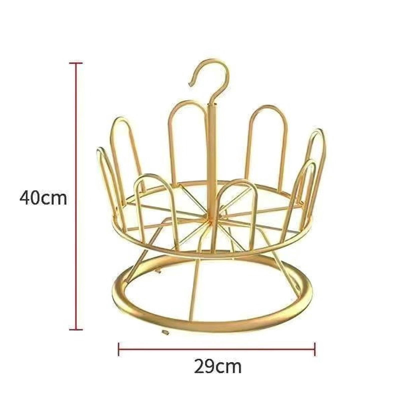 perfk Revolving Shoe Rack Modern Metal Shoe Tree Rack for Apartment Farmhouse Dorm Gold 1 Tier