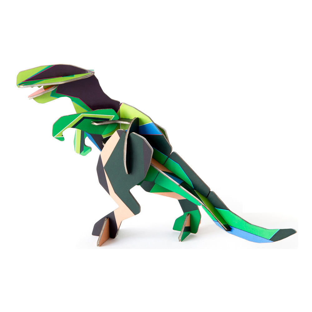 STUDIO ROOF 3D T-Rex Totem Aus Pappe – Zum Selbstbasteln – Nachhaltig Aus Recyceltem Karton & Pflanzenfarbe
