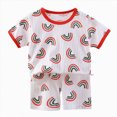 thumbnail image 1 of COMVALUE Ensemble de Pyjama pour Tout-Petit à Imprimé d'Animaux Mignons Dinosaures, Manches Courtes, Col Ras du Cou, Tenue Assortie en Coton pour Bébé (Rouge, 4-5 Ans), 1 of 4