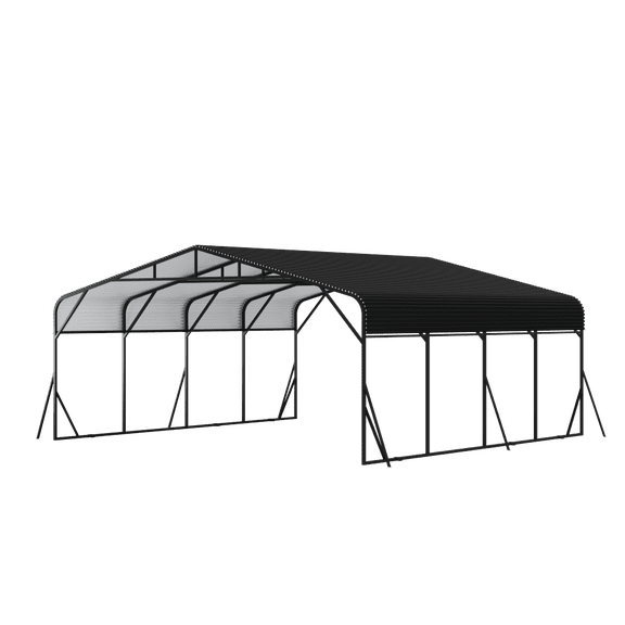 20x20 FT Carport - Heavy Duty Shelter for Cars & Boats, Quick Setup, Reinforced All-Weather Cover for Equipment Storage