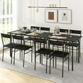 thumbnail image 5 of Costway 5PCS Dining Table Set for 4 Rectangular Kitchen Table & 4 Chairs with Metal Frame Cement Black, 5 of 10