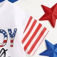 thumbnail image 6 of mgoYE Baby Boys Clothes 4th of July Baby Outfit 2026 Boy Girl My First Fourth of July Bubble Romper Oversized Onesie Toddler USA Clothes|White 0-3 Months, 6 of 7