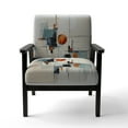 thumbnail image 4 of Designart "Beige Minimalist Collage III" Multi-Color Patch Upholstered Accent Chair - Modern Arm Chair For Living Room, 4 of 7