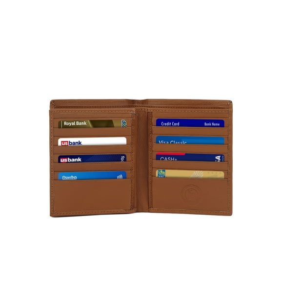 Men's Genuine Leather Bifold Hipster Wallet - RFID Blocking Credit Card and ID Holder