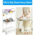thumbnail image 6 of Baby Diaper Caddy, Plastic Movable Cart for Newborn Nursery Essentials Diaper Storage Caddy Organizer for Changing Table & Crib, Easy to Assemble, Beige, 6 of 10