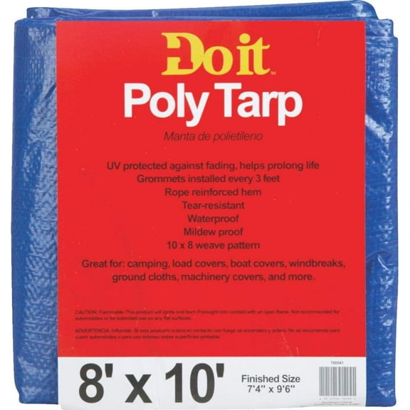 Do it Best 700541 Medium-Duty Blue Tarpaulin, 8X10