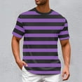 thumbnail image 2 of Big and Tall Shirts for Men European Color Blocked Striped Navy Sailor Striped Men Casual Loose Comfortable Trendy Summer Beach Round Neck Short Sleeved T Shirt Mens V Neck T Shirts Thick Pack S, 2 of 6