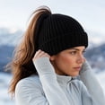 thumbnail image 5 of Lumtrix Beanie Hat for Women Winter Warm Knit Ponytail Beanies Hats Skull Cap Cold Weather Stocking Caps For Winter, Running, Skating, Traveling, Camping, Outdoor Black One Size, 5 of 5
