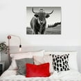 thumbnail image 4 of Nawypu highland cow wall art - beaufify wall decor environment - farmhouse cow picture print canvas artwork painting Highland Cattle with Long Horns gift wall art for bathroom, living room, 4 of 4