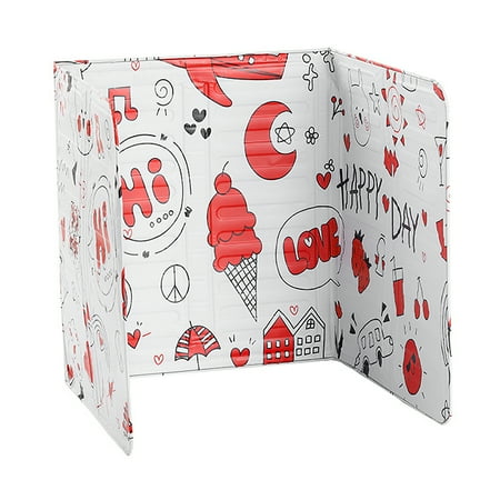 

Splash-Proof Cooking Shield Heat Insulation Kitchen Baffle Aluminum Foil Insulated Board Folding Oil Proof Protection Screen with Patterns