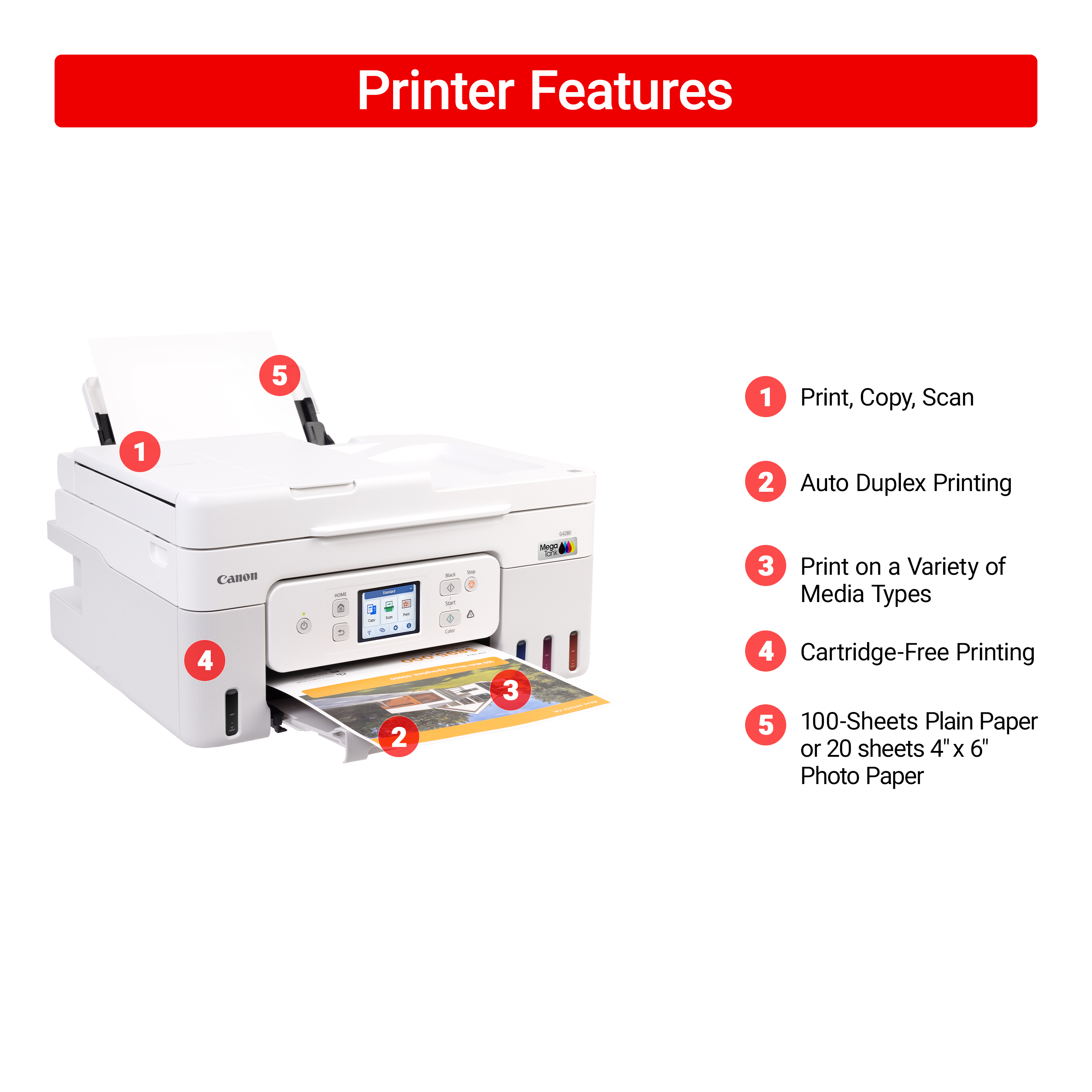 Canon MegaTank PIXMA G4280 Wireless All-In-One Printer photo 7