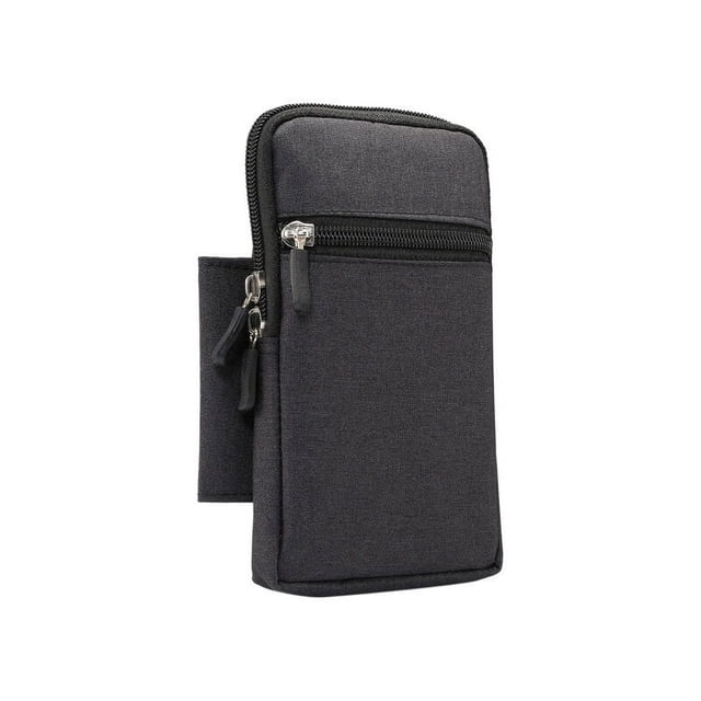 Funda universal con clip para cinturón, bolsa de senderismo informal de mezclilla de 6,3 pulgadas, bolsa con clip para cinturón con billetera con múltiples hebillas
