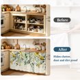 thumbnail image 4 of Flowers Eucalyptus Cabinet Curtain 35"Wx35"L, Dustproof Under Sink Skirt with Self Adhesive Tape, Vintage Botanical Floral Leaves Cabinet Curtain Cover for Kitchen Sink, Bathroom Vanity, Laundry Room, 4 of 9