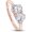 Rose, variant on 925 Sterling Silver 14K Rose Gold Plating Heart Shape & Oval Cut White Diamond Toi Et Moi 2-Stone Wedding Engagement Ring For Women