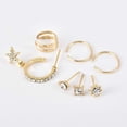 thumbnail image 2 of Múltiples piercings lindo aro grande elegante pedrería aretes conjunto vintage estrella arete conjunto bohemio aretes aretes oro punk cadena aretes conjunto para mujeres y niñas Sincero Hogar, 2 of 3