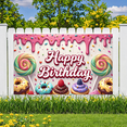 thumbnail image 5 of Yatrandify Decorative Design Happy Birthday Banner Colorful Theme Birthday Party Donut Decoration for Kids Party Event Celebration Decoration, 5 of 8