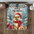 thumbnail image 4 of Merry Christmas Pomeranian Enjoys Woofmas Winter Xmas Holiday Quilt Bedding Set Pom Dog Lover Gifts 1 Blanket Bed Cover 2 Pillowcases - 02022, 4 of 5