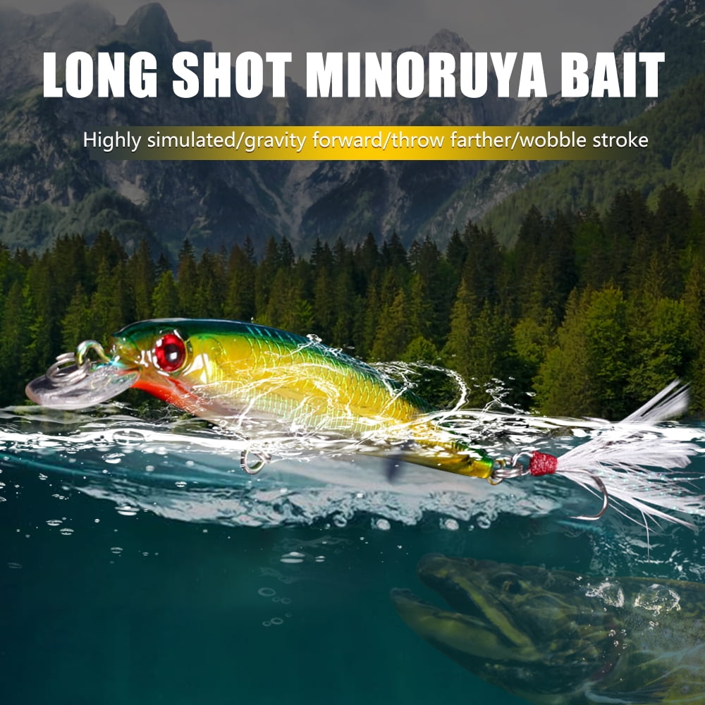 HENGJIA Minnow Bass Fishing Lures,Jerkbait Sinking Lure Set Hard Baits Crankbait for Trout Catfish Musky Fishing Plug 20Pcs/kit