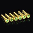 thumbnail image 5 of 6Pcs Brass Made Guitar Bridge Pins with Crystal Glass Dot Decor Music Instrument Parts Green, 5 of 8