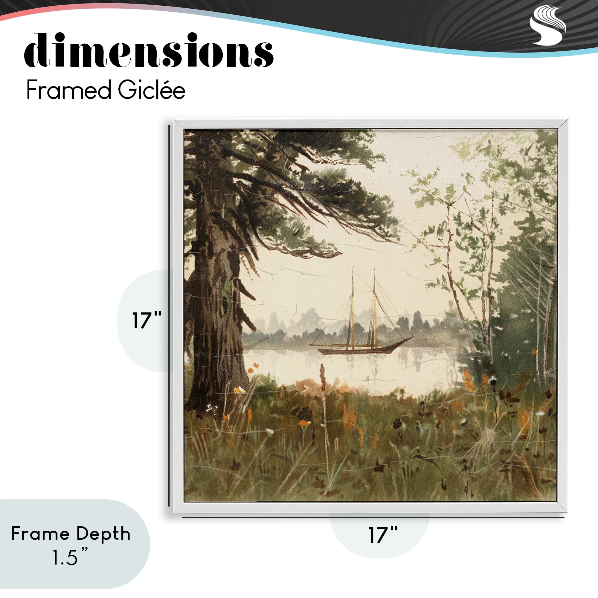 Stupell Industries Boating View Through Trees White Framed Giclee Art, design by Lula Bijoux & co.