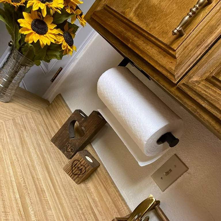 Paper Towel Holder Under Cabinet, Self Adhesive and Screw Wall Mount,  Kitchen Adhesive Holder for Cabinet Bathroom Hanging Paper Towel Rack, Help  Organize Kitchen Countertop 