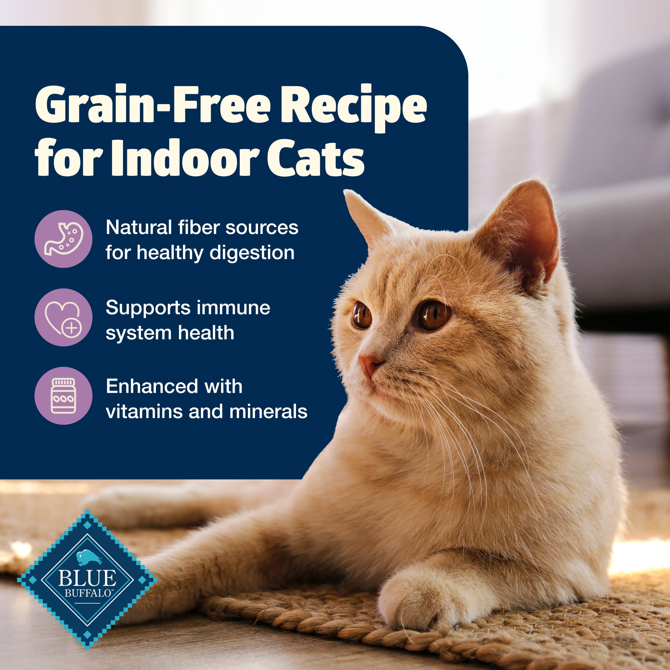 Blue Buffalo Freedom Natural Grain-Free Indoor Adult Dry Cat Food, Chicken Recipe, 11-lb. Bag