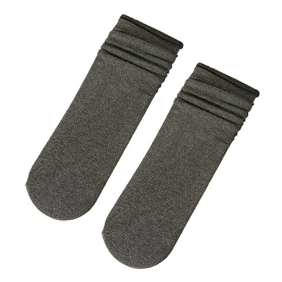 MZXELPRJD No Show Socks Womens Winter Solid Thick Warm Socks Cozy Crew Socks, White Ankle Socks Woman Dark Gray
