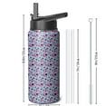 thumbnail image 4 of Leopard Print Insulated Stainless Steel Water Bottle with Straw & Cleaning Brush – 18 Oz | Leakproof, BPA-Free, 304 Stainless Steel, Wide Mouth, Travel Mug for Car, Gym, Office, 4 of 5
