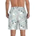 thumbnail image 3 of Kdxio Goose and Doodle Flowers Pattern Mens Casual Shorts - Drawstring Summer Beach Sports Shorts for Men, 3 of 9