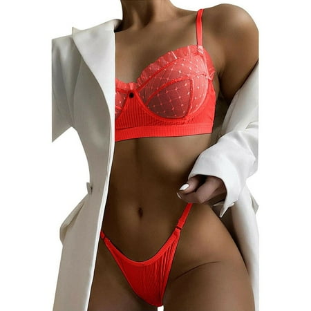 

Womens Lace Lingerie Bra Thong Underwear Set Bodydoll Nightie Sleepwear