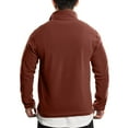 thumbnail image 5 of Mohiass Men's Quarter Zip Fleece Cotton Pullover Sweatshirts Mock Neck Casual Long Sleeve Fall Winter Warm Sweatshirt Brown M, 5 of 5