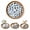 Plume, variant on Round Rattan Serving Tray with Mother of Pearl Inlay, Natural Wicker Decorative Tray, 12Inch Table Decor & Food Display Tray