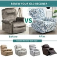thumbnail image 5 of Velvet Recliner Cover 4 Pieces Printed Lazy Boy Chair Covers Recliner Sofa Slipcover Anti-Slip Fitted Furniture Protector with Elastic Bottom, 5 of 7
