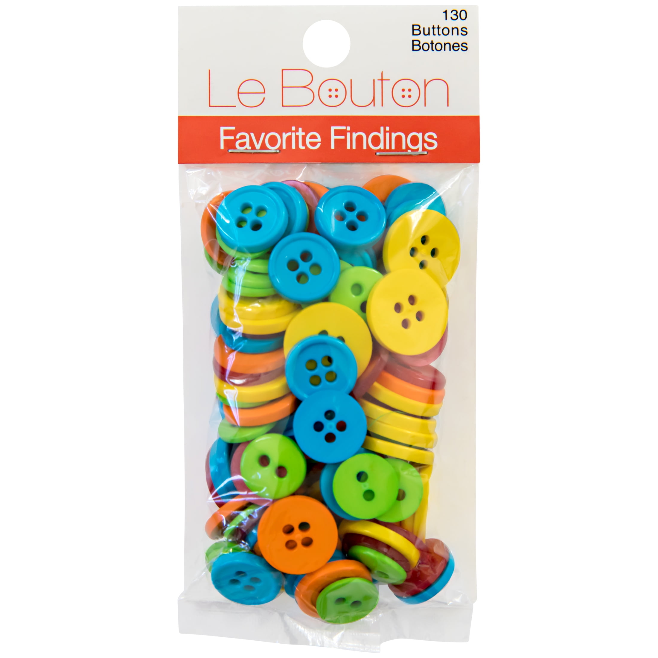Favorite Findings Citrus Assorted Sew Thru Buttons, 130 Pieces