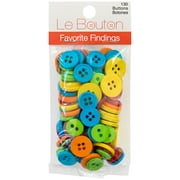 Favorite Findings Citrus Assorted Sew Thru Buttons, 130 Pieces, 100% Nylon