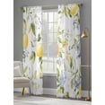 thumbnail image 3 of Summer Lemon Sheer Curtains 108 Inch Length 2 Panels Set, Yellow Blue Spring Floral Botanical Voile Window Treatment Semi Sheer Long Curtains Drapes for Bedroom/Living Room/Kitchen 52"x108"x2, 3 of 7